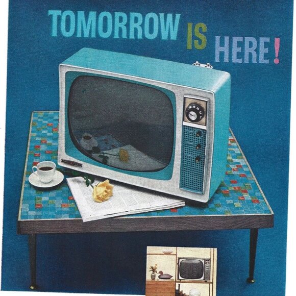 Vintage 1958 General Electric Tomorrow Is Here MOD Print Ad Mid Century Modern - Picture 2 of 2